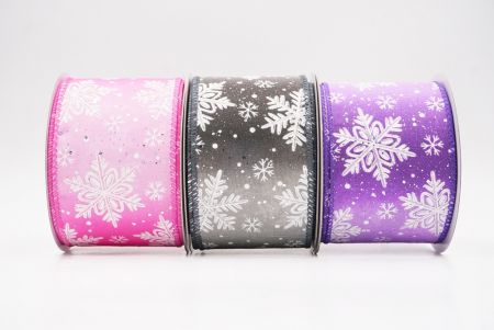 Glitter Snowflake Frosted Christmas Wired Ribbon - Glitter Snowflake Frosted Christmas Wired Ribbon